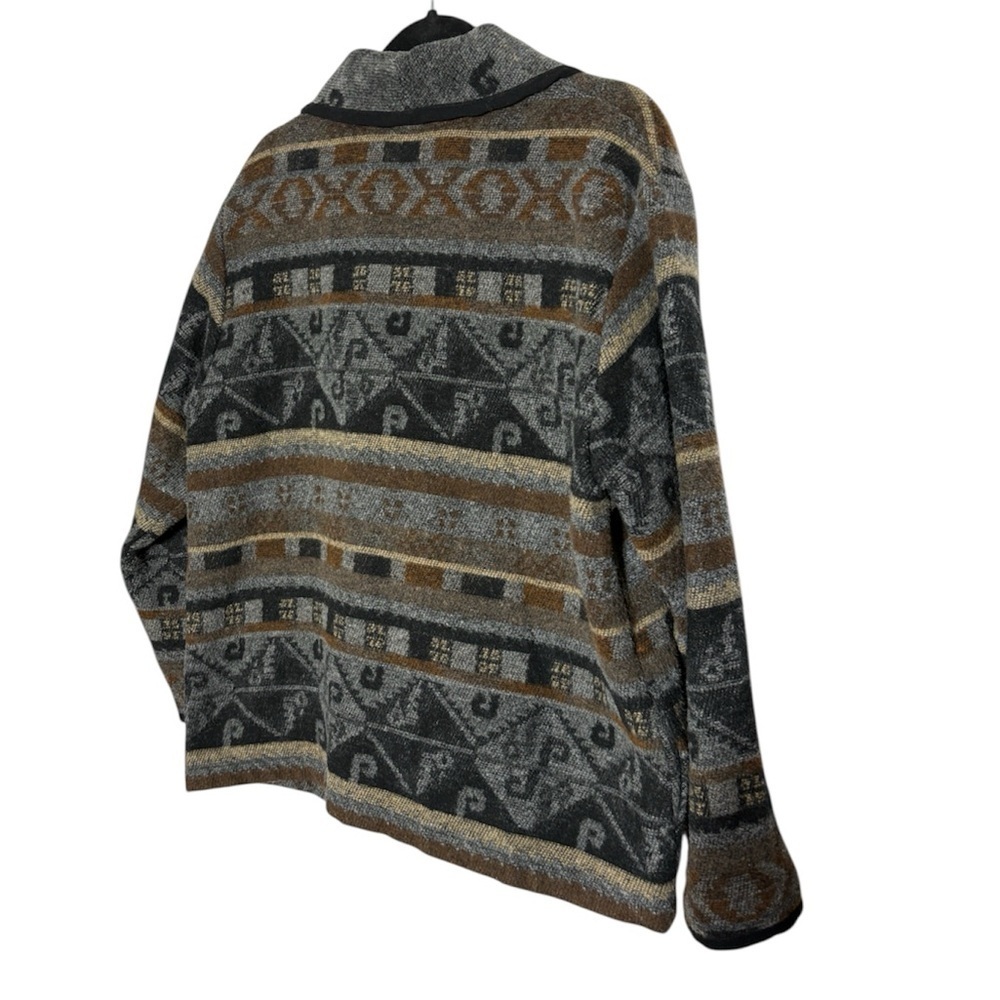 Vintage Sonoma blanket Cardigan Jacket Aztec Southwest Pockets - Picture 2 of 6